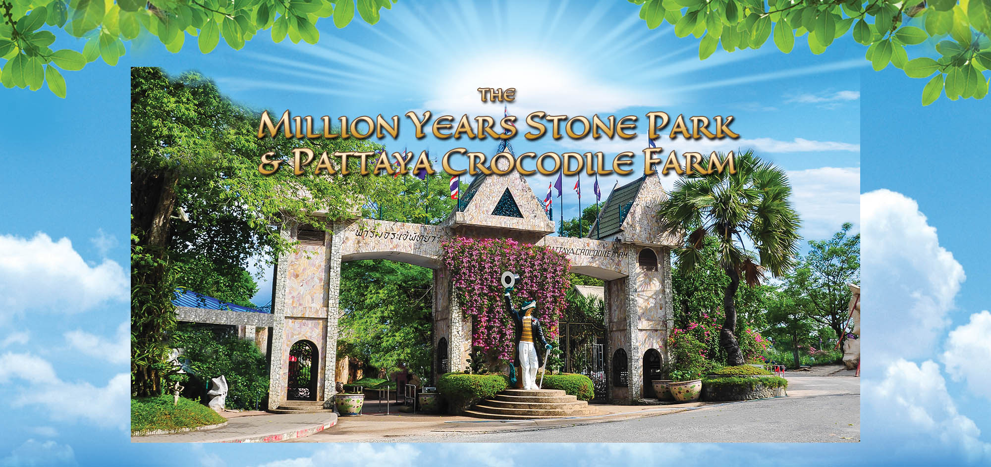 Vé vào cổng The million years stone park & Pattaya crocodile farm